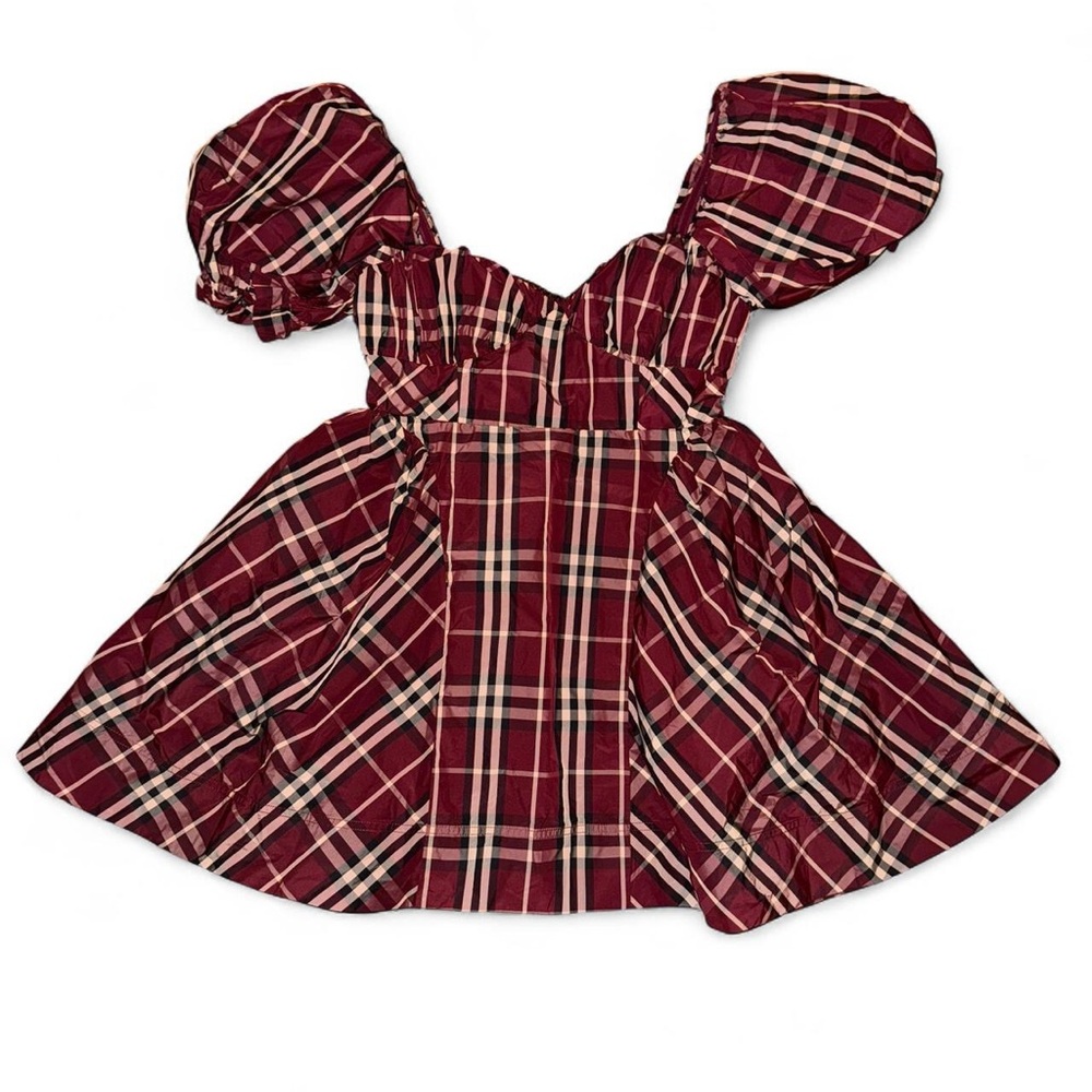 Maeve Burgundy Plaid Dress